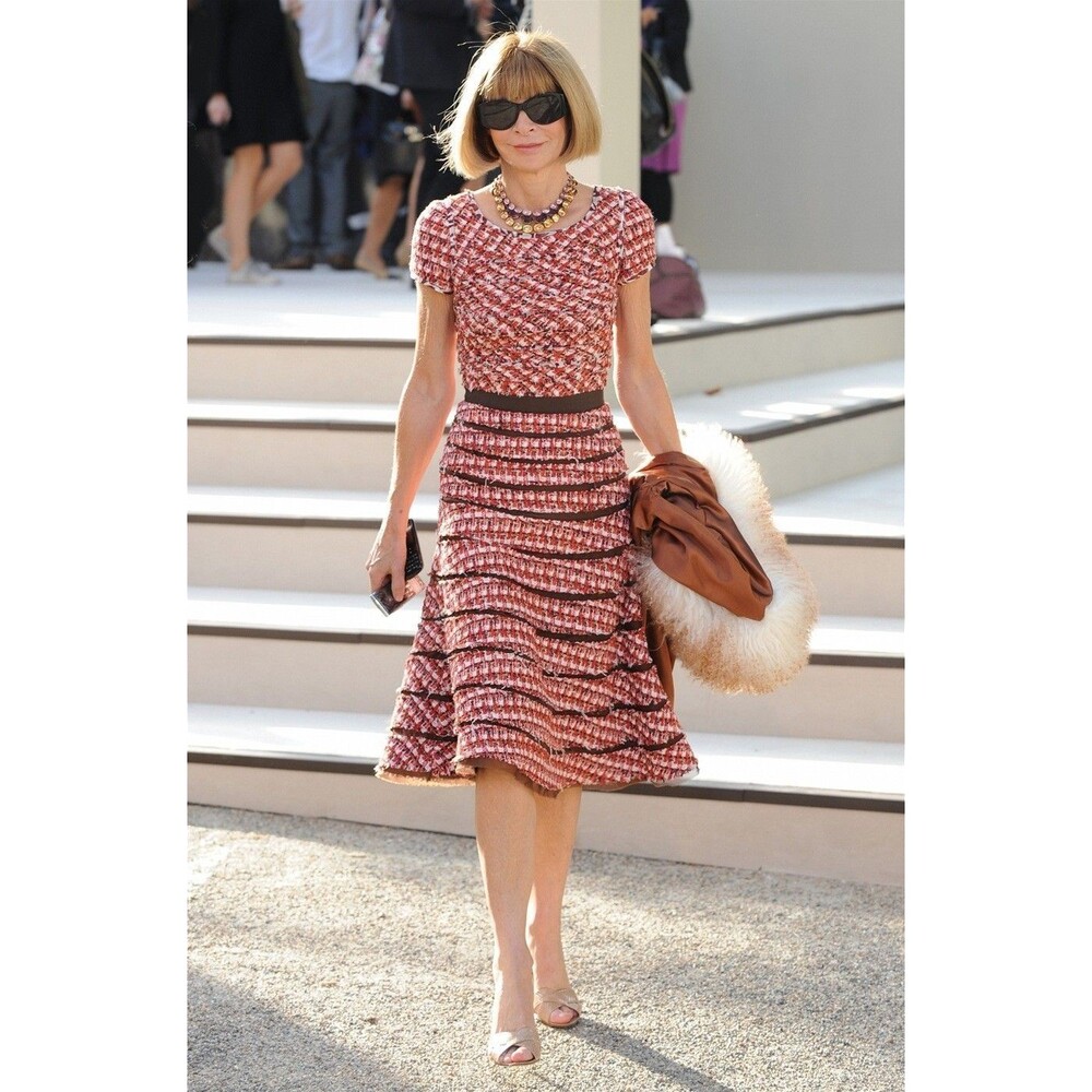 RUNWAY Oscar de la Renta Printed Midi Length Dress Size: 8